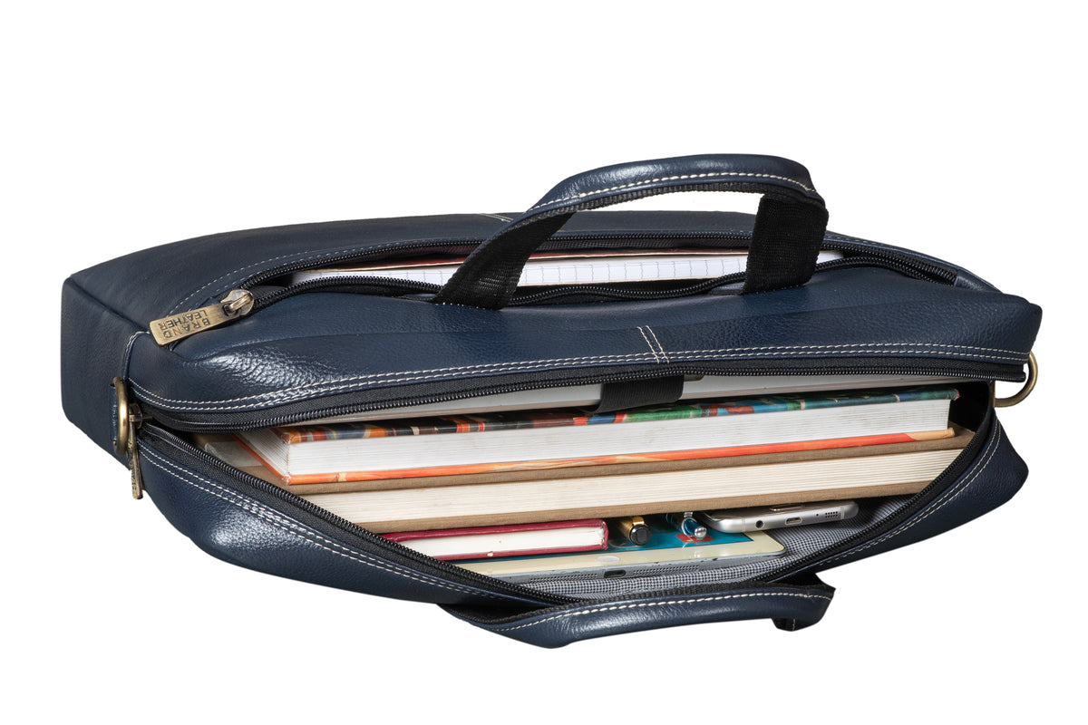 BRAND LEATHER Genuine Leather Laptop Bag for Men/Office Bag for Men |Fits 14|15.6|16 Inch Laptop Bag/MacBook |Leather Bag for Men with Shoulder Straps|Crossbody Laptop Messenger Bag for Men