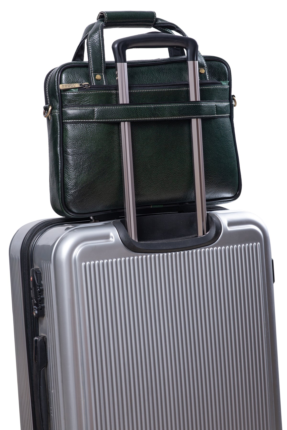 BRAND LEATHER Laptop Bag for Men - Genuine Leather Messenger Bag for Office - Fits up to 13 Inch Laptop -Brown Shoulder Bag