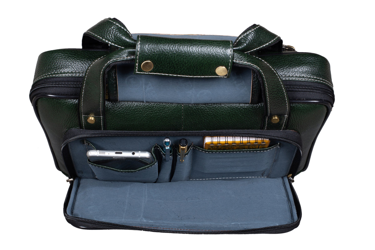 BRAND LEATHER Laptop Bag for Men - Genuine Leather Messenger Bag for Office - Fits up to 13 Inch Laptop -Brown Shoulder Bag