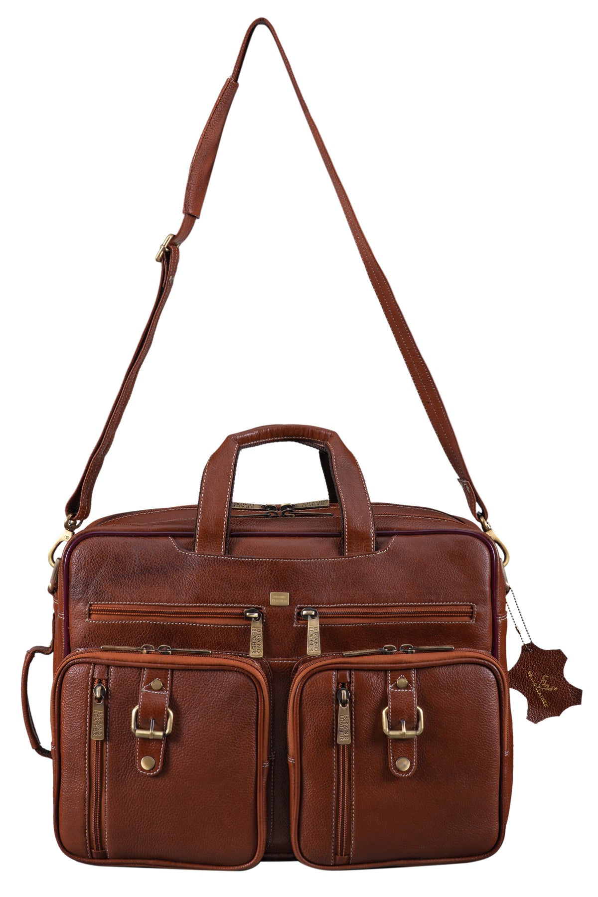 Genuine Leather Convertible Backpack 16" Laptop Messenger Bag Multi-Functional Business Briefcase for Men