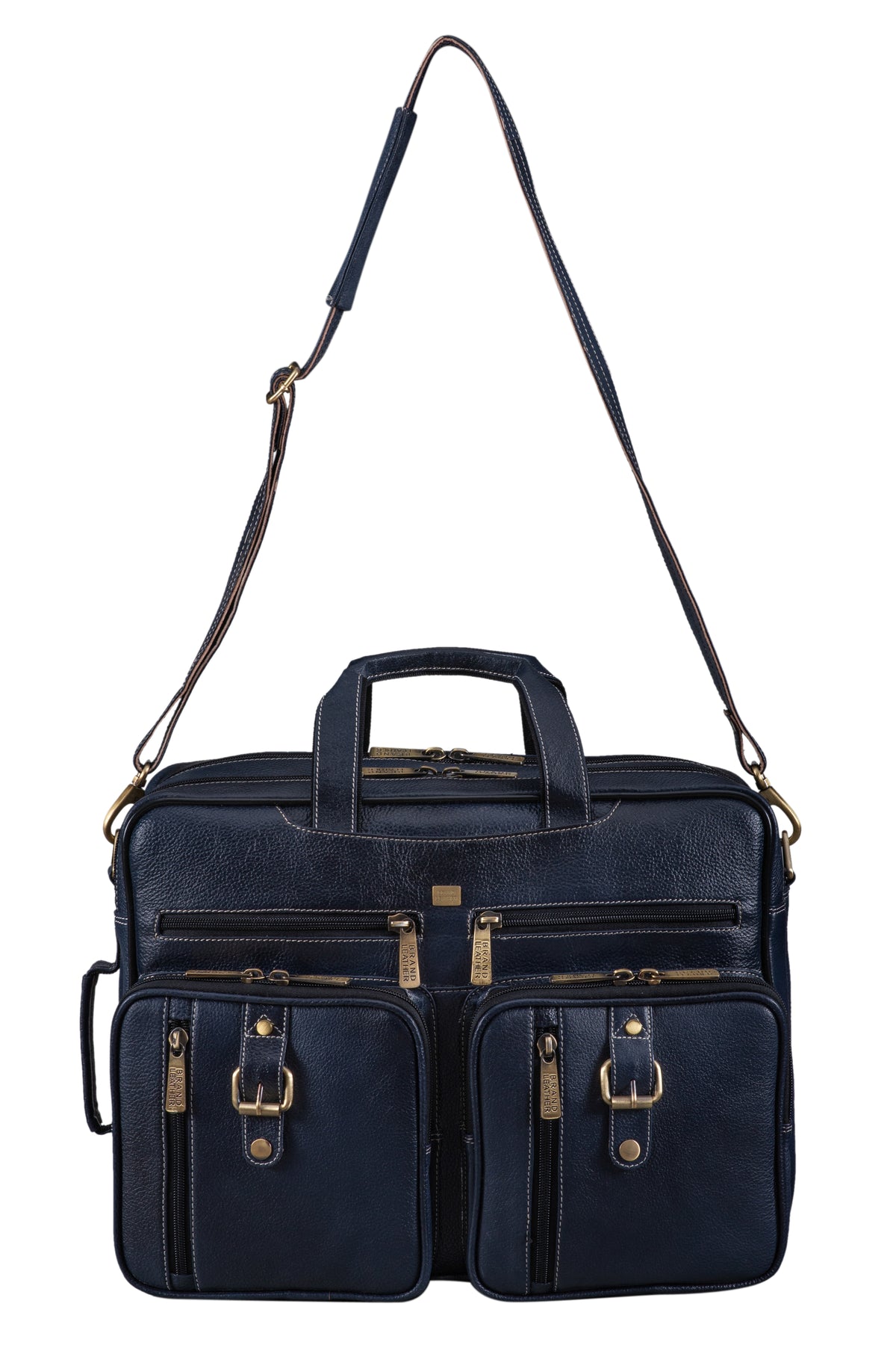 Genuine Leather Convertible Backpack 16" Laptop Messenger Bag Multi-Functional Business Briefcase for Men