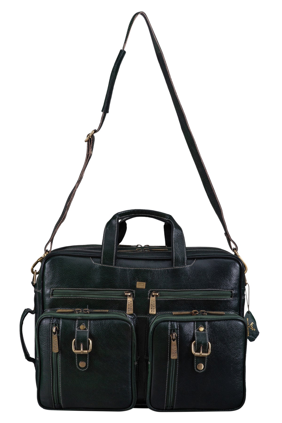 Genuine Leather Convertible Backpack 16" Laptop Messenger Bag Multi-Functional Business Briefcase for Men