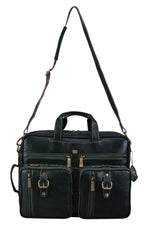 Genuine Leather Convertible Backpack 16" Laptop Messenger Bag Multi-Functional Business Briefcase for Men