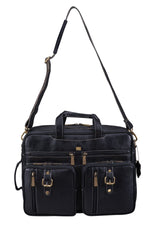 Genuine Leather Convertible Backpack 16" Laptop Messenger Bag Multi-Functional Business Briefcase for Men