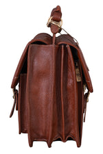 BRAND LEATHER Genuine Leather Laptop Bag for Men/Office Bag for Men, Brown | Fits Upto 16 Inch Laptop/MacBook | Handbags with Shoulder Straps | Leather Bag for Men | Trolley Strap in Laptop Bag