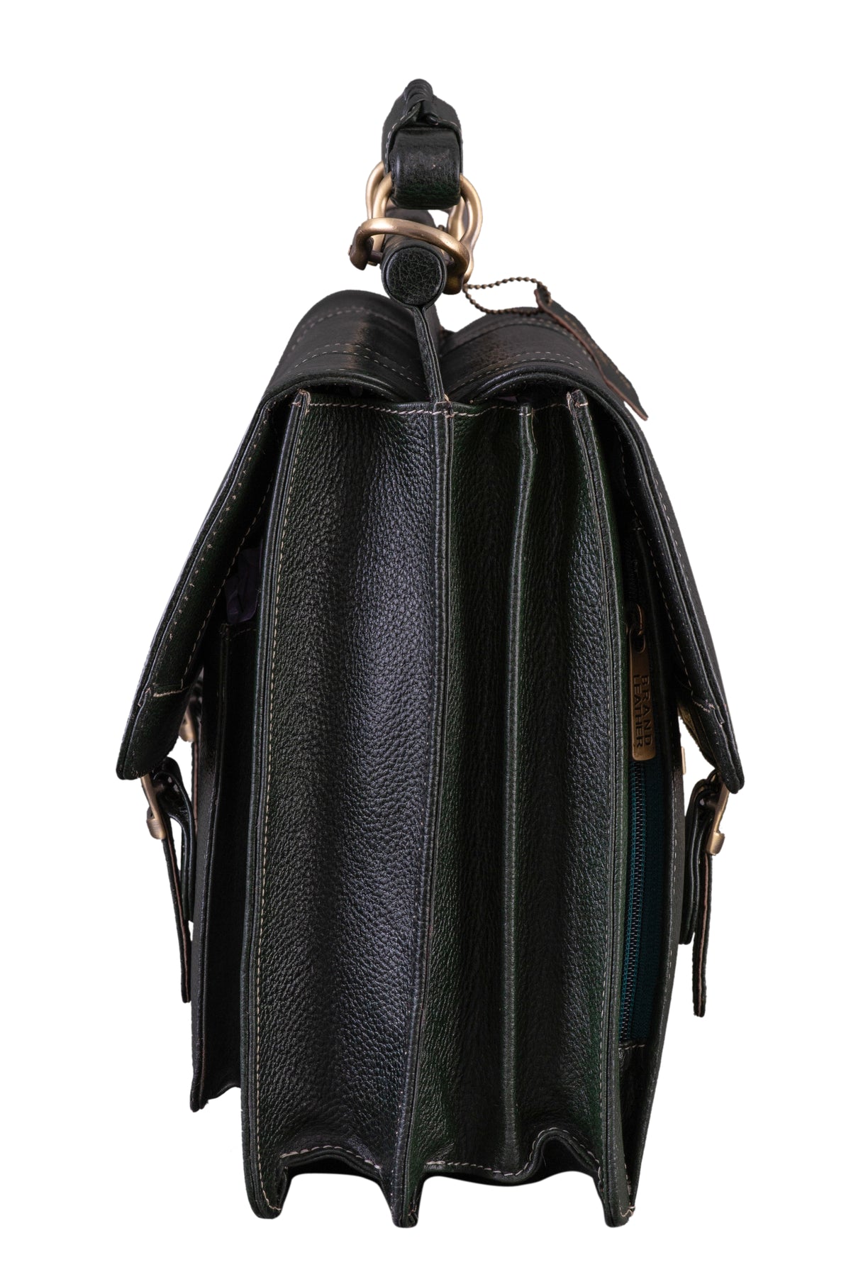 BRAND LEATHER Genuine Leather Laptop Bag for Men/Office Bag for Men, Brown | Fits Upto 16 Inch Laptop/MacBook | Handbags with Shoulder Straps | Leather Bag for Men | Trolley Strap in Laptop Bag