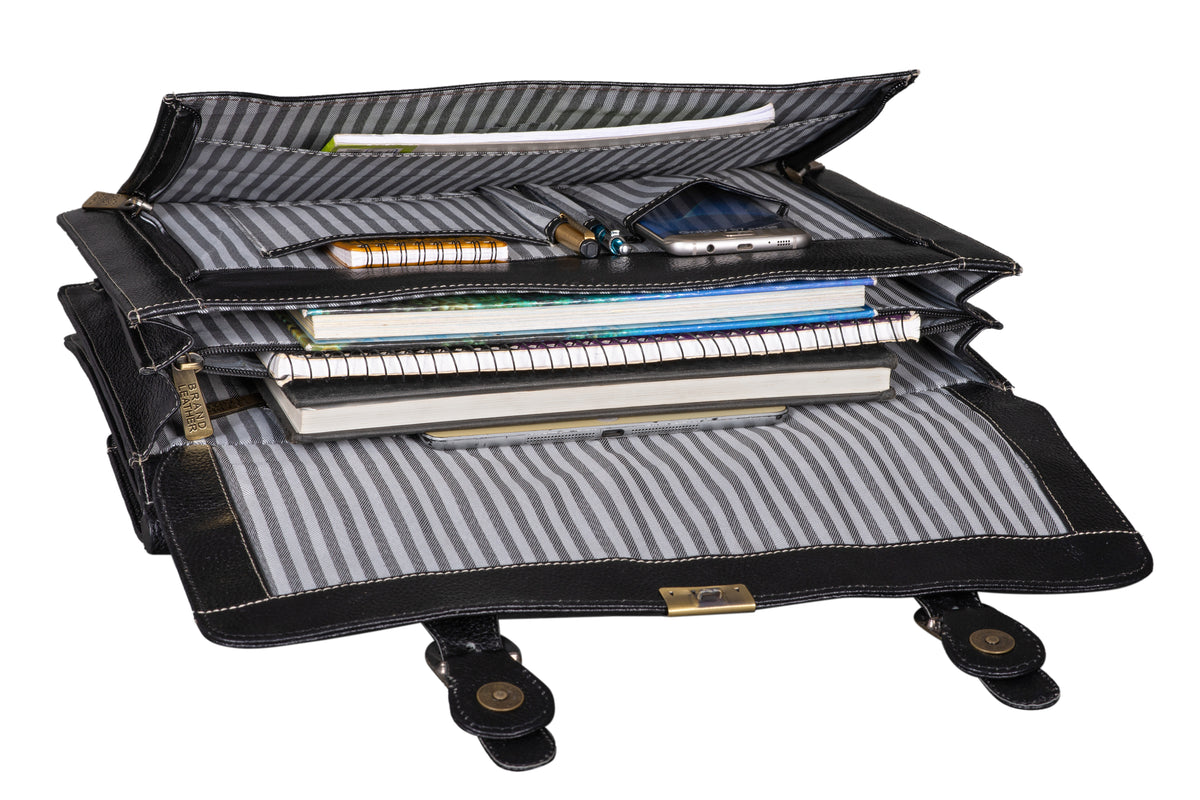 BRAND LEATHER Genuine Leather Laptop Bag for Men/Office Bag for Men, Brown | Fits Upto 16 Inch Laptop/MacBook | Handbags with Shoulder Straps | Leather Bag for Men | Trolley Strap in Laptop Bag