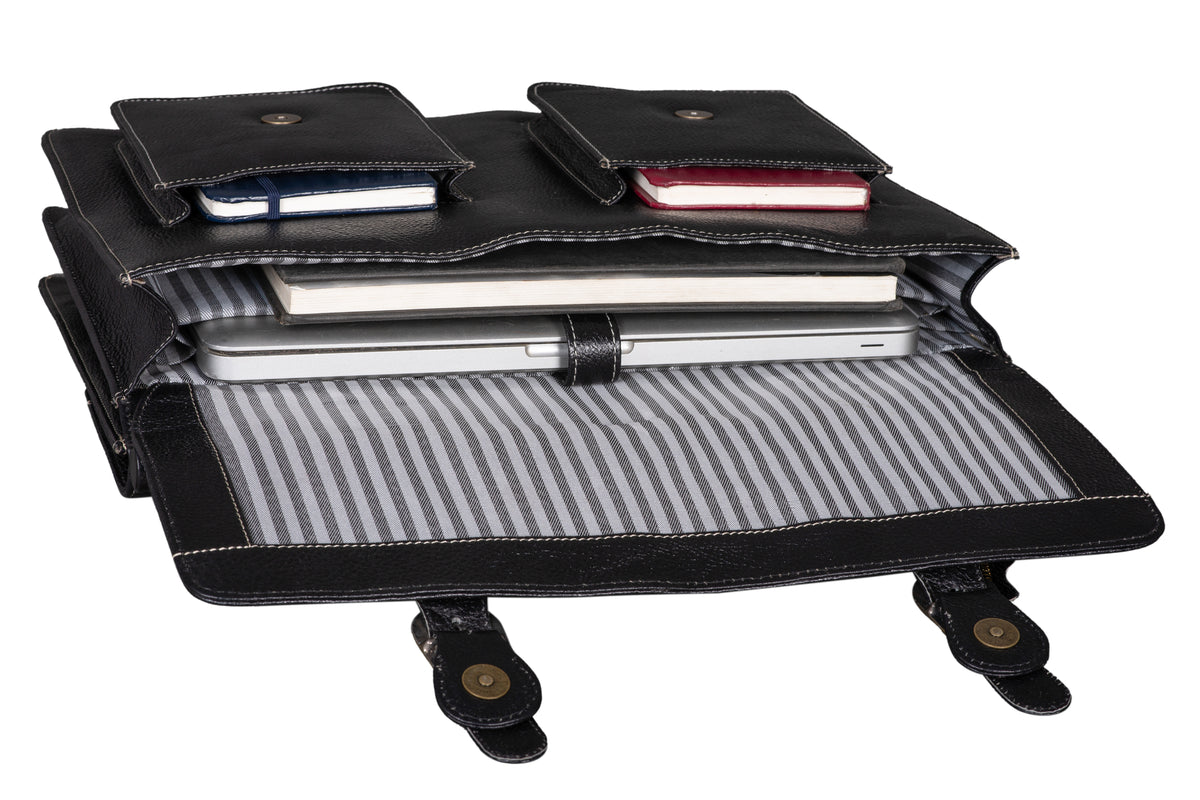 BRAND LEATHER Genuine Leather Laptop Bag for Men/Office Bag for Men, Brown | Fits Upto 16 Inch Laptop/MacBook | Handbags with Shoulder Straps | Leather Bag for Men | Trolley Strap in Laptop Bag