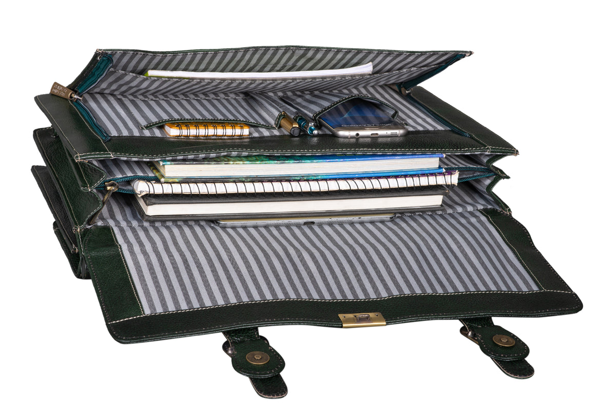 BRAND LEATHER Genuine Leather Laptop Bag for Men/Office Bag for Men, Brown | Fits Upto 16 Inch Laptop/MacBook | Handbags with Shoulder Straps | Leather Bag for Men | Trolley Strap in Laptop Bag