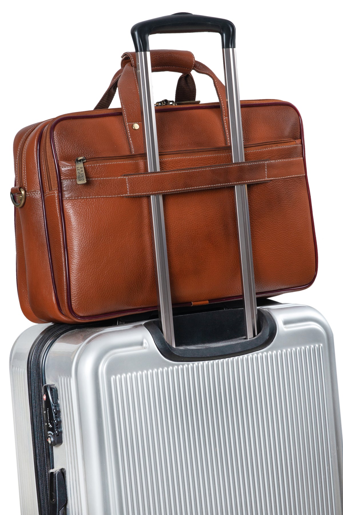 Genuine Leather Laptop Bag for Men - Office Bag, Brown - Fits Up to 16-inch Laptop/MacBook - Shoulder Bag/Hand Bag