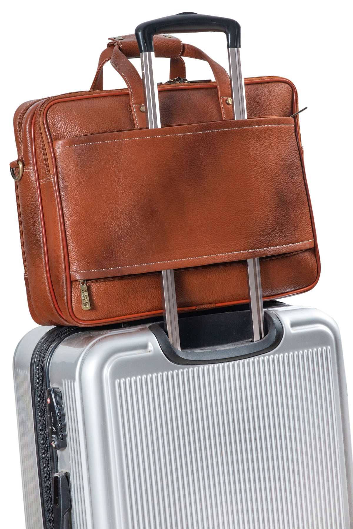 Genuine Leather Laptop Bag for Men - Office Bag, Brown - Fits Up to 16-inch Laptop/MacBook - Shoulder Bag/Hand Bag