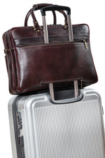 BRAND LEATHER Genuine Leather Laptop Bag for Men/Office Bag for Men, Brown | Fits Upto 16 Inch Laptop/MacBook | Handbags with Shoulder Straps | Leather Bag for Men | Trolley Strap in Laptop Bag