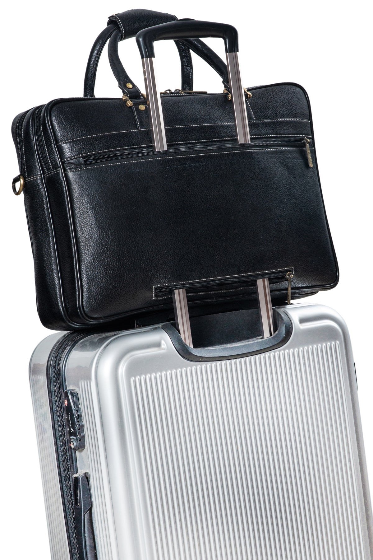 BRAND LEATHER Genuine Leather Laptop Bag for Men/Office Bag for Men, Brown | Fits Upto 16 Inch Laptop/MacBook | Handbags with Shoulder Straps | Leather Bag for Men | Trolley Strap in Laptop Bag