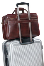 Genuine Leather Laptop Bag for Men - Office Bag, Brown - Fits Up to 16-inch Laptop/MacBook - Shoulder Bag/Hand Bag