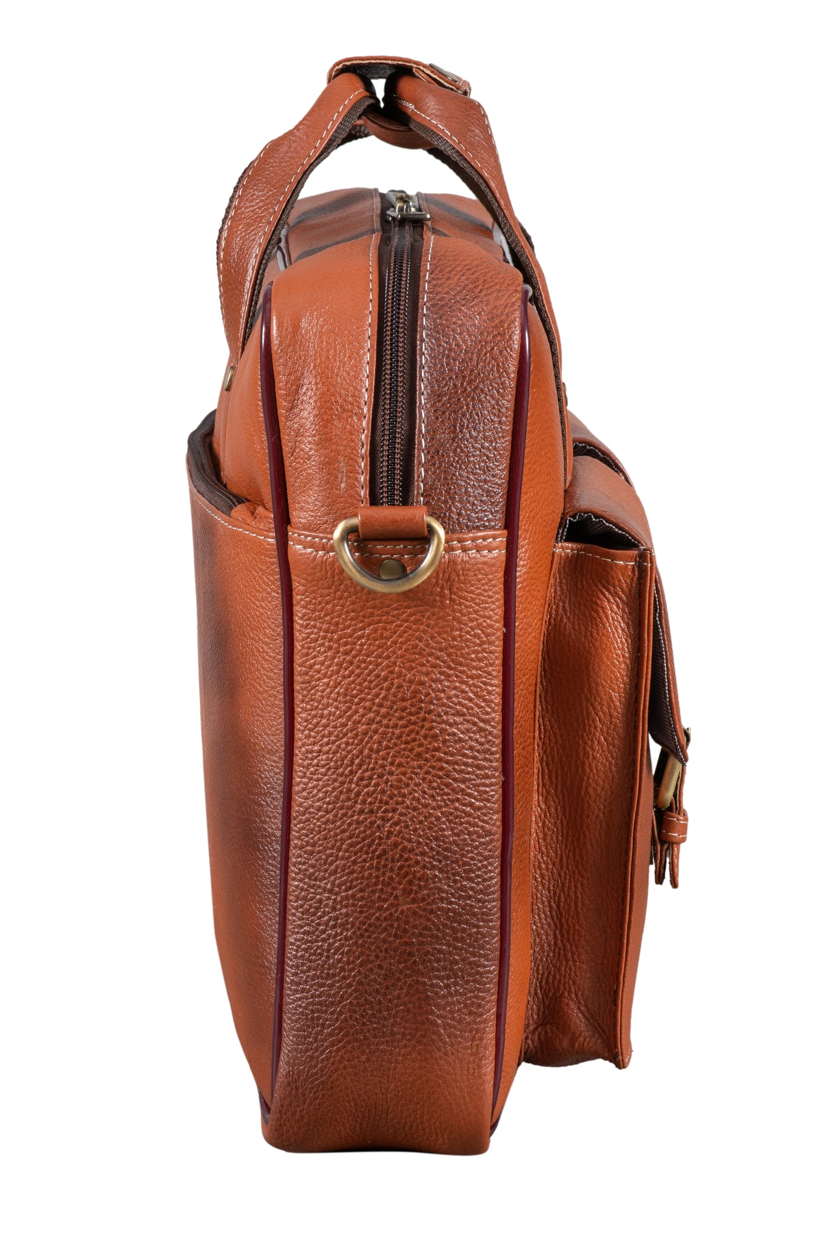 BRAND LEATHER Laptop Bag for Men - Genuine Leather Messenger Bag for Office - Fits up to 16 Inch Laptop -Brown Shoulder Bag with Multiple Compartments - Executive Leather Bag for Work and Travel