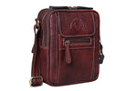 BRAND LEATHER Bombay Brown Leather Cross Body Sling Bag For Unisex