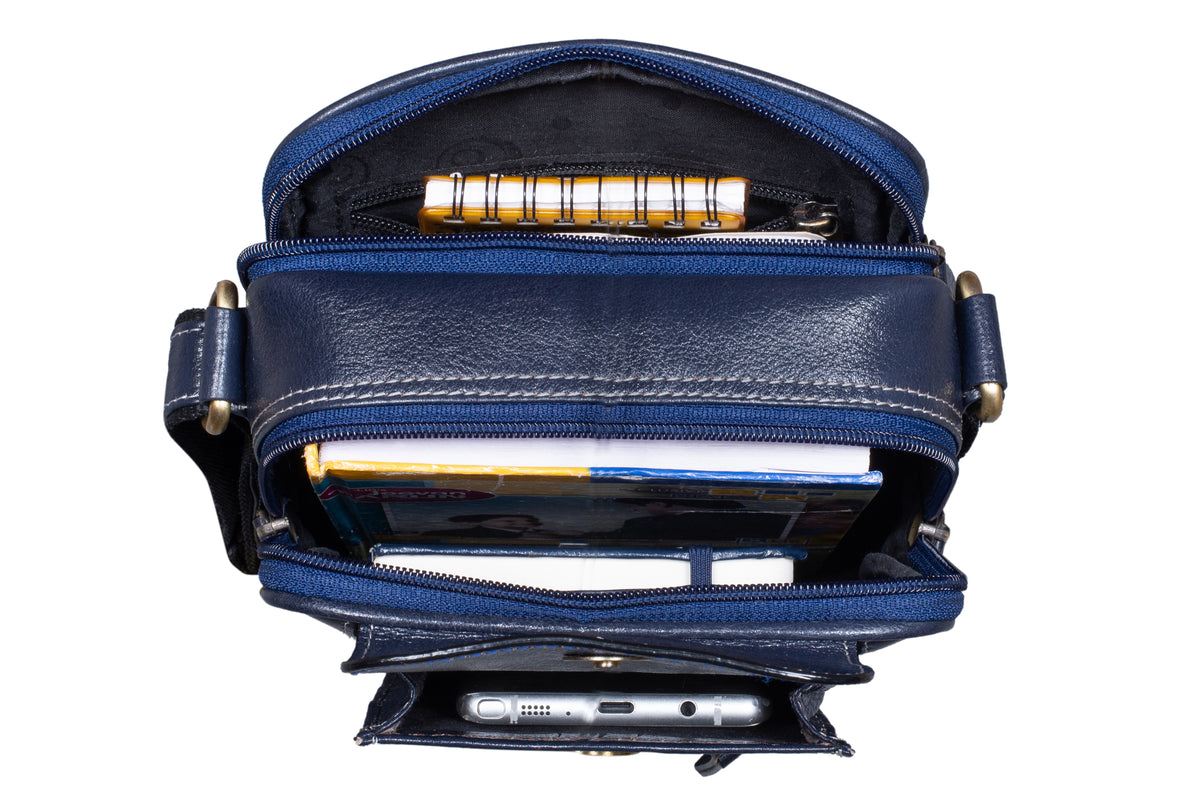 BRAND LEATHER Bombay Brown Leather Cross Body Sling Bag For Unisex