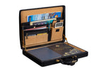BRAND LEATHER Genuine Leather Briefcase For Men With Single Combination Lock