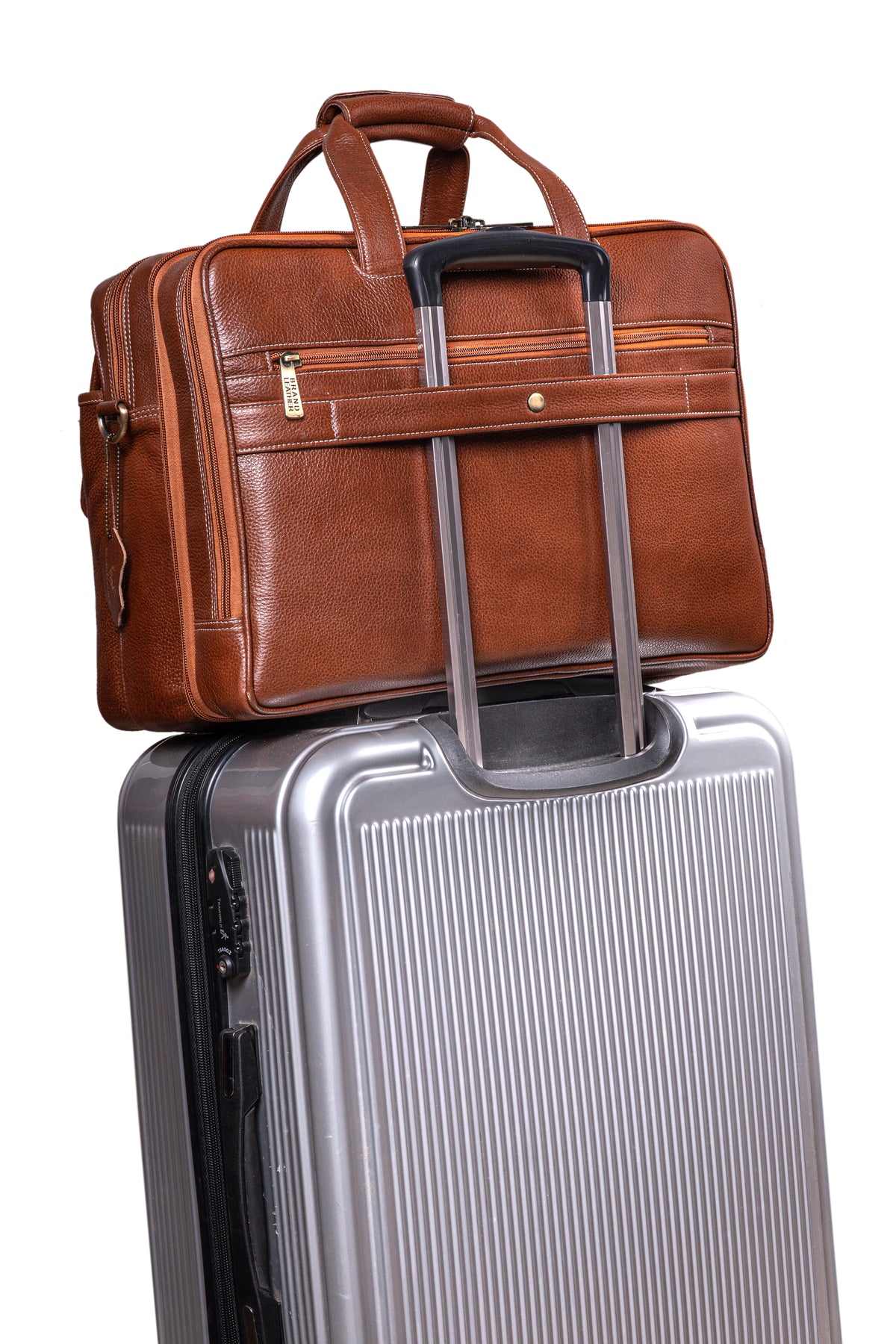 17 inch Genuine Leather Laptop Messenger Bag with Full Expandable With 360 Days Warranty