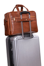 17 inch Genuine Leather Laptop Messenger Bag with Full Expandable With 360 Days Warranty