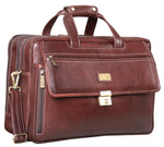 17 inch Genuine Leather Laptop Messenger Bag with Full Expandable With 360 Days Warranty