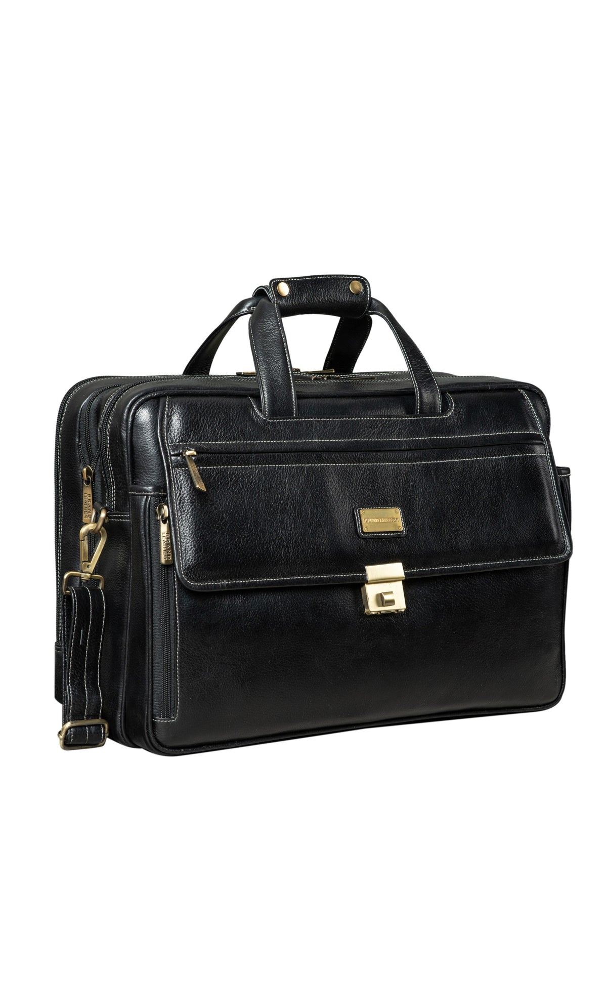 17 inch Genuine Leather Laptop Messenger Bag with Full Expandable With 360 Days Warranty