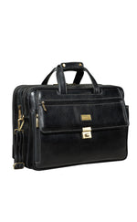 17 inch Genuine Leather Laptop Messenger Bag with Full Expandable With 360 Days Warranty