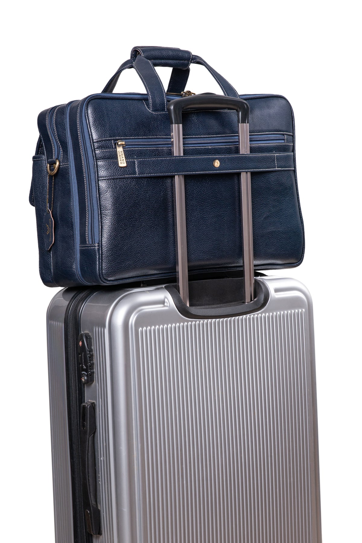 17 inch Genuine Leather Laptop Messenger Bag with Full Expandable With 360 Days Warranty