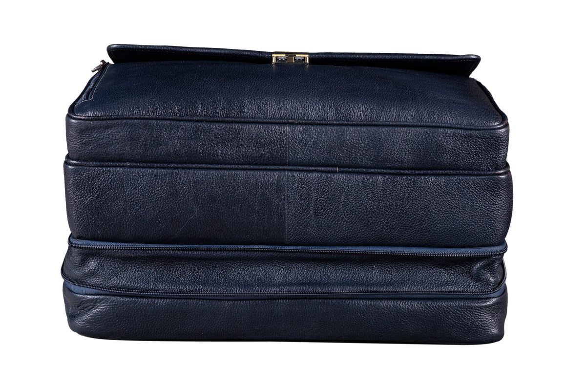 17 inch Genuine Leather Laptop Messenger Bag with Full Expandable With 360 Days Warranty