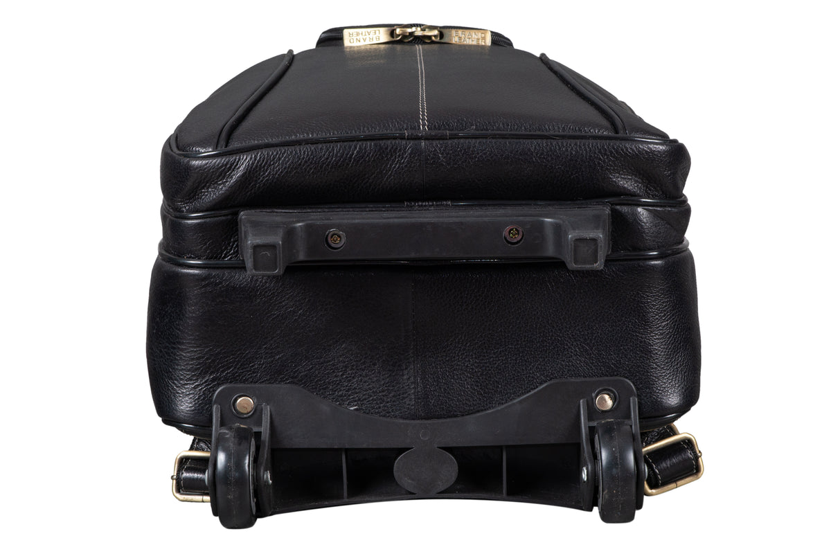 BRAND LEATHER Rolling Backpack Wheeled Laptop Backpack for Travel, Carryon Trolley Luggage Suitcase Compact Business Bag Student Laptop Bag for Men Women fit 16 Inch Notebook