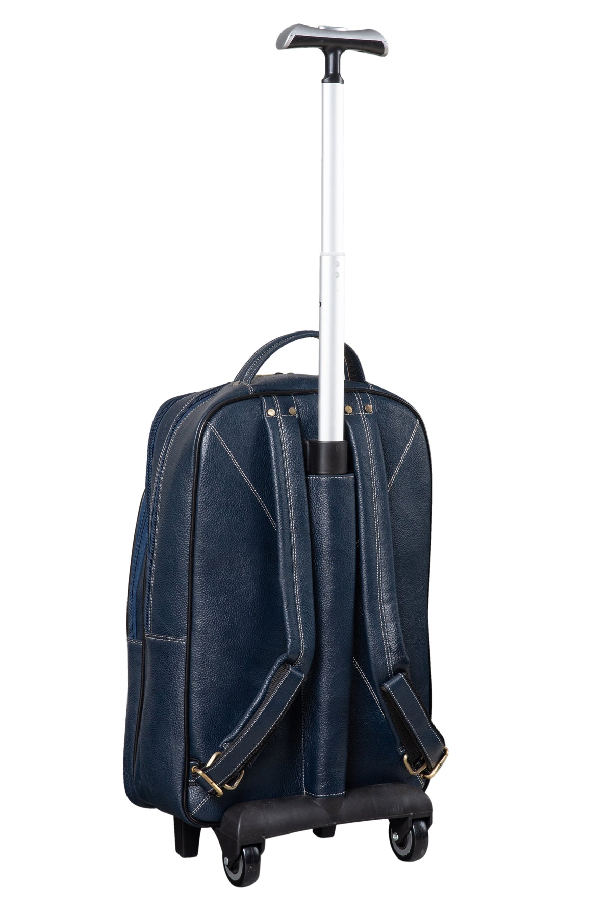 BRAND LEATHER Rolling Backpack Wheeled Laptop Backpack for Travel, Carryon Trolley Luggage Suitcase Compact Business Bag Student Laptop Bag for Men Women fit 16 Inch Notebook