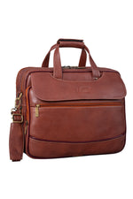 Genuine Leather 16 inch Expandable Laptop Messenger Bag with 360 Days Warranty