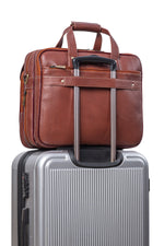 Genuine Leather 16 inch Expandable Laptop Messenger Bag with 360 Days Warranty