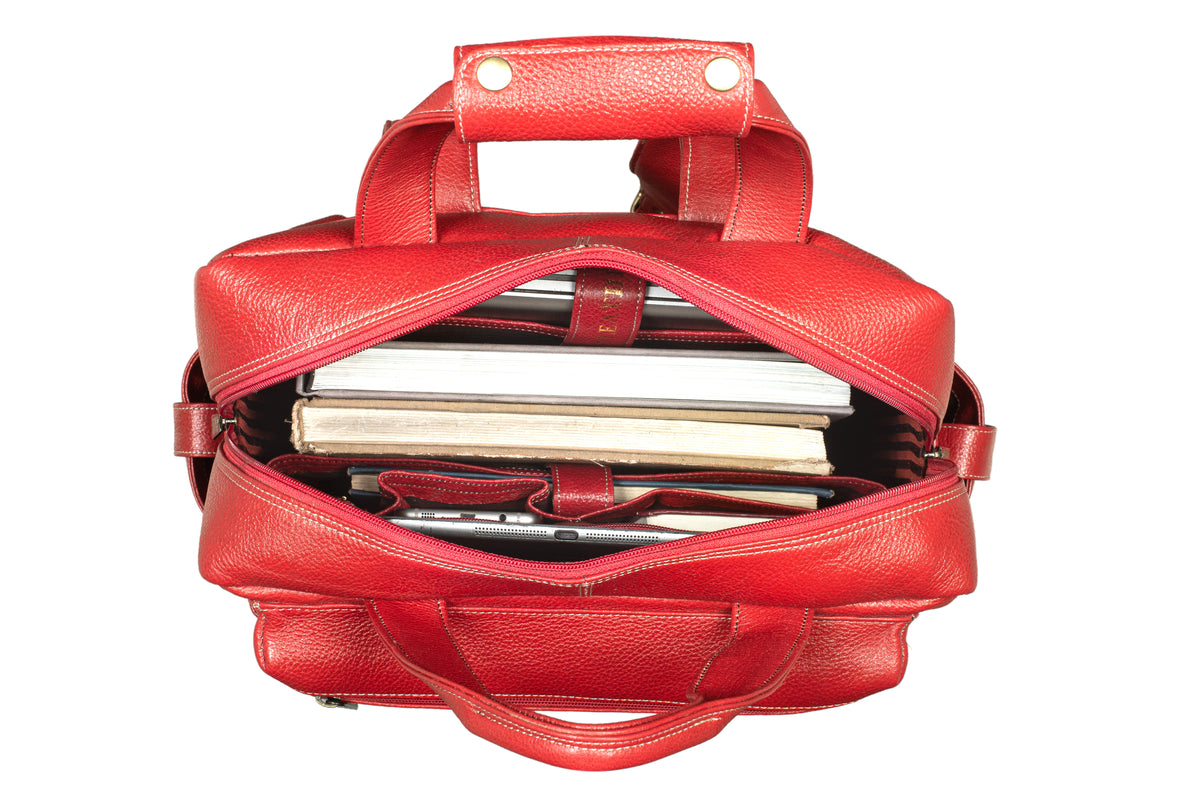 BRAND LEATHER Full Grain Buffalo - Hide Leather Backpack Large Capacity 15/15.6/16/17 Inch Laptop Bag Multi Pockets Travel Daypack