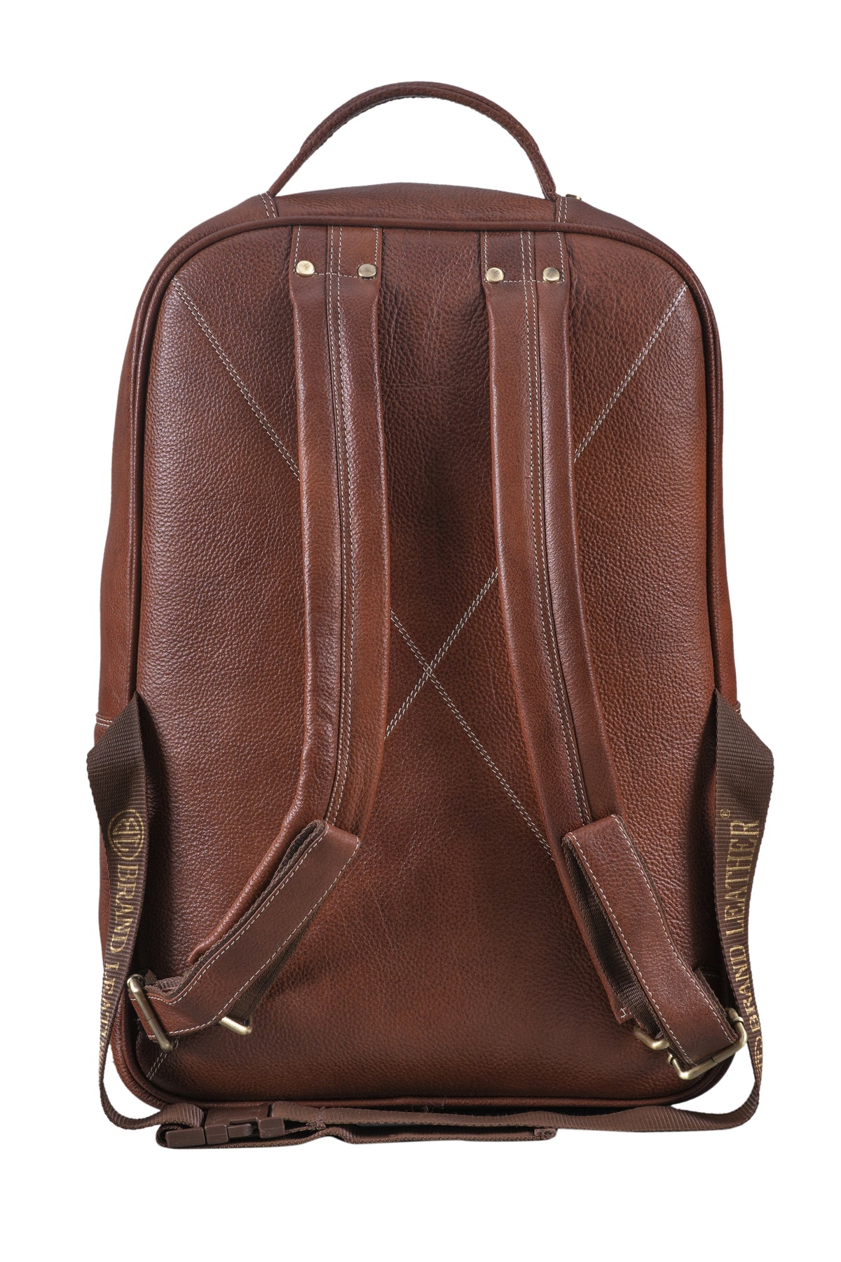 BRAND LEATHER Men's Full Grain Cow Hide Leather 17 Inch Laptop Backpack Large Capacity Weekender Overnight Camping Travel Rucksack