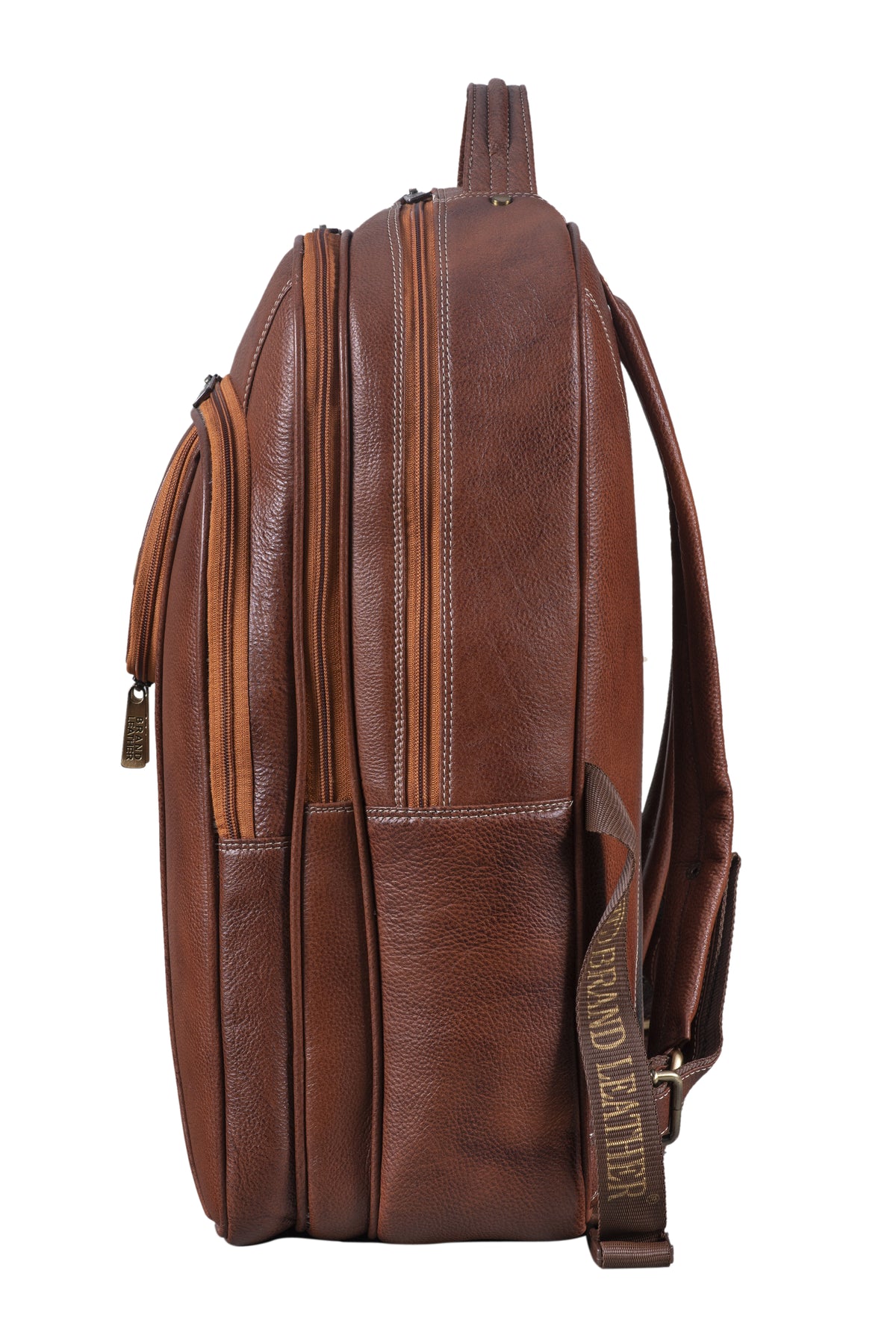 BRAND LEATHER Men's Full Grain Cow Hide Leather 17 Inch Laptop Backpack Large Capacity Weekender Overnight Camping Travel Rucksack