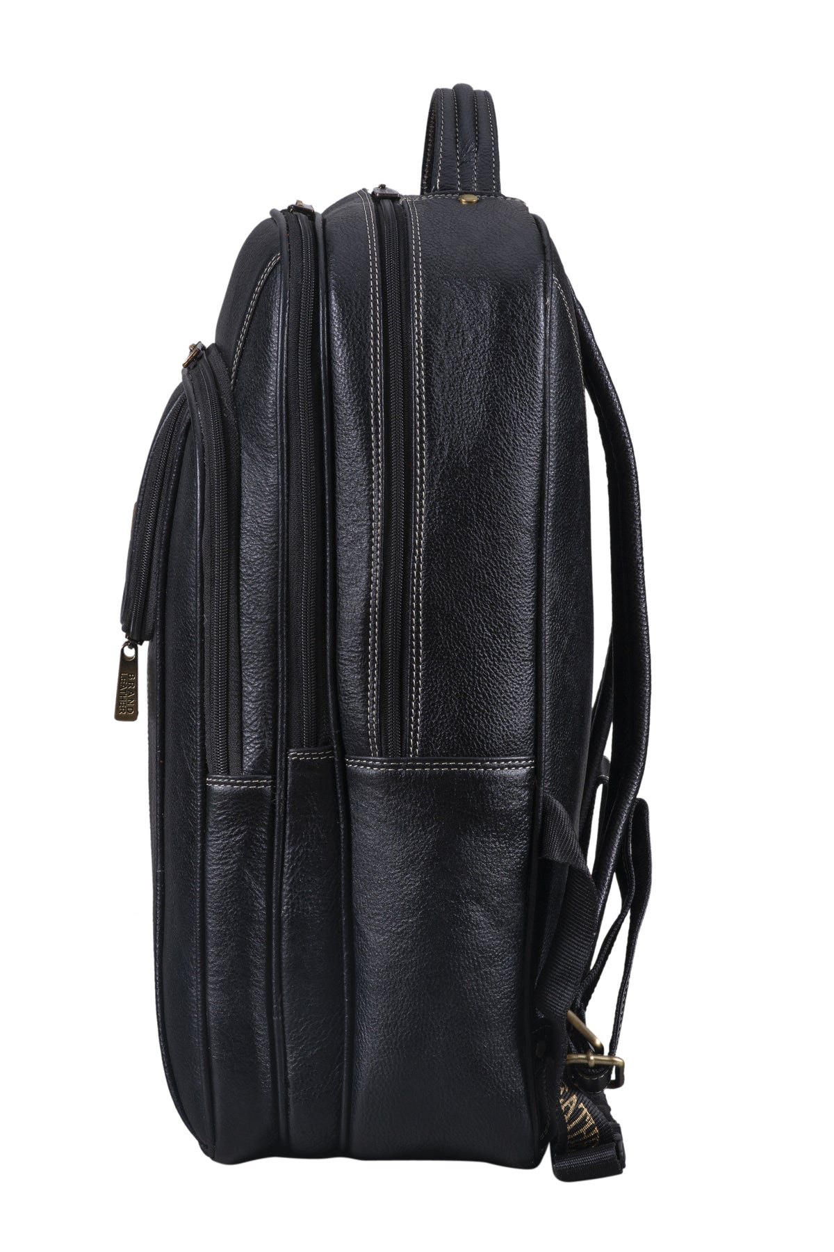 BRAND LEATHER Men's Full Grain Cow Hide Leather 17 Inch Laptop Backpack Large Capacity Weekender Overnight Camping Travel Rucksack