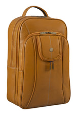 BRAND LEATHER Men's Full Grain Cow Hide Leather 17 Inch Laptop Backpack Large Capacity Weekender Overnight Camping Travel Rucksack