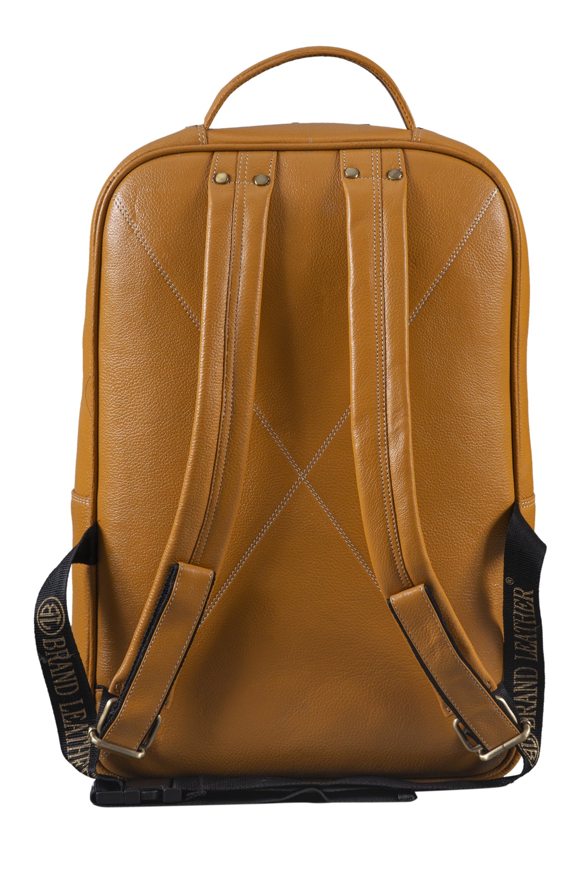 BRAND LEATHER Men's Full Grain Cow Hide Leather 17 Inch Laptop Backpack Large Capacity Weekender Overnight Camping Travel Rucksack