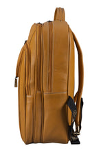 BRAND LEATHER Men's Full Grain Cow Hide Leather 17 Inch Laptop Backpack Large Capacity Weekender Overnight Camping Travel Rucksack