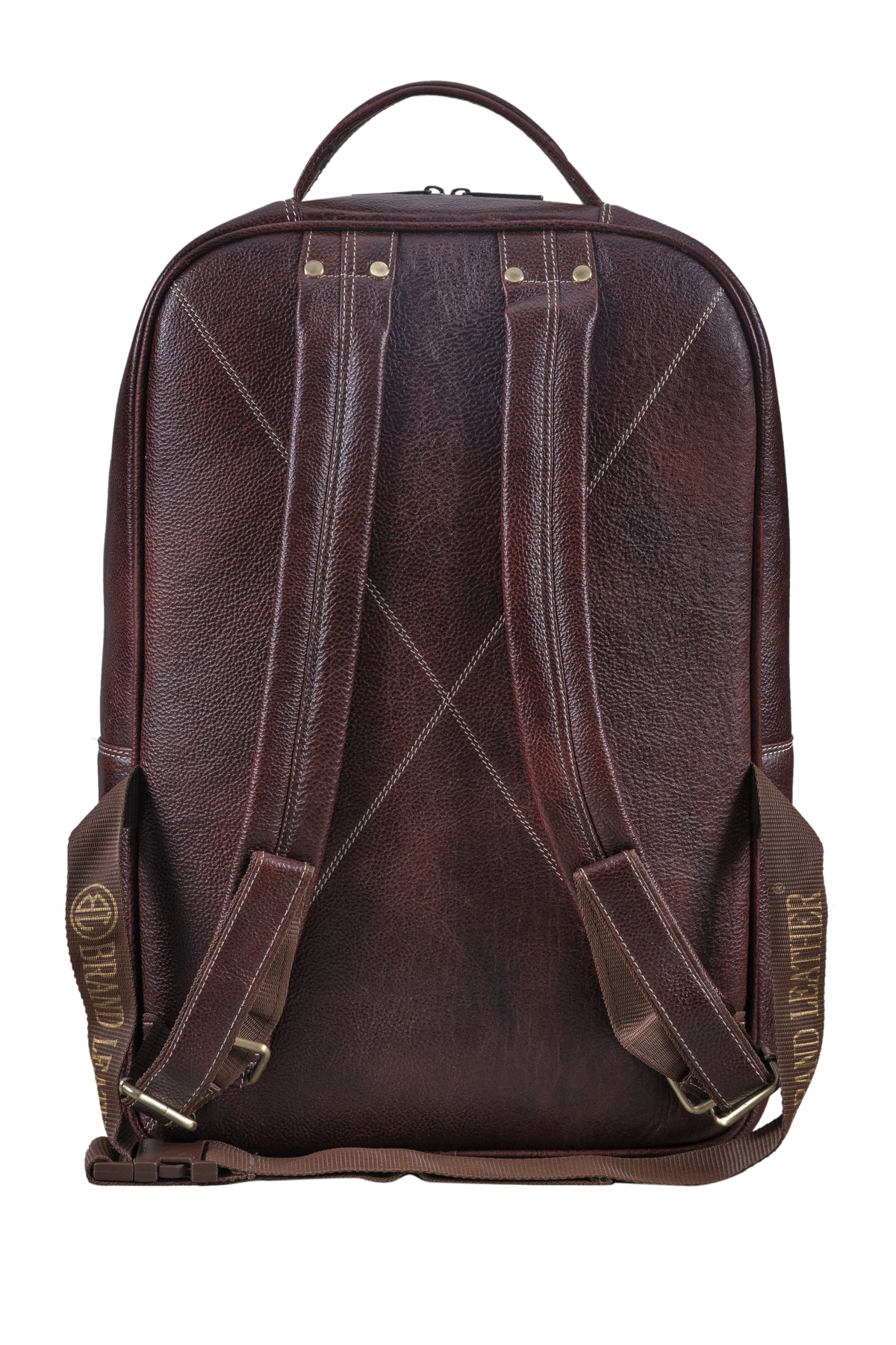 BRAND LEATHER Men's Full Grain Cow Hide Leather 17 Inch Laptop Backpack Large Capacity Weekender Overnight Camping Travel Rucksack