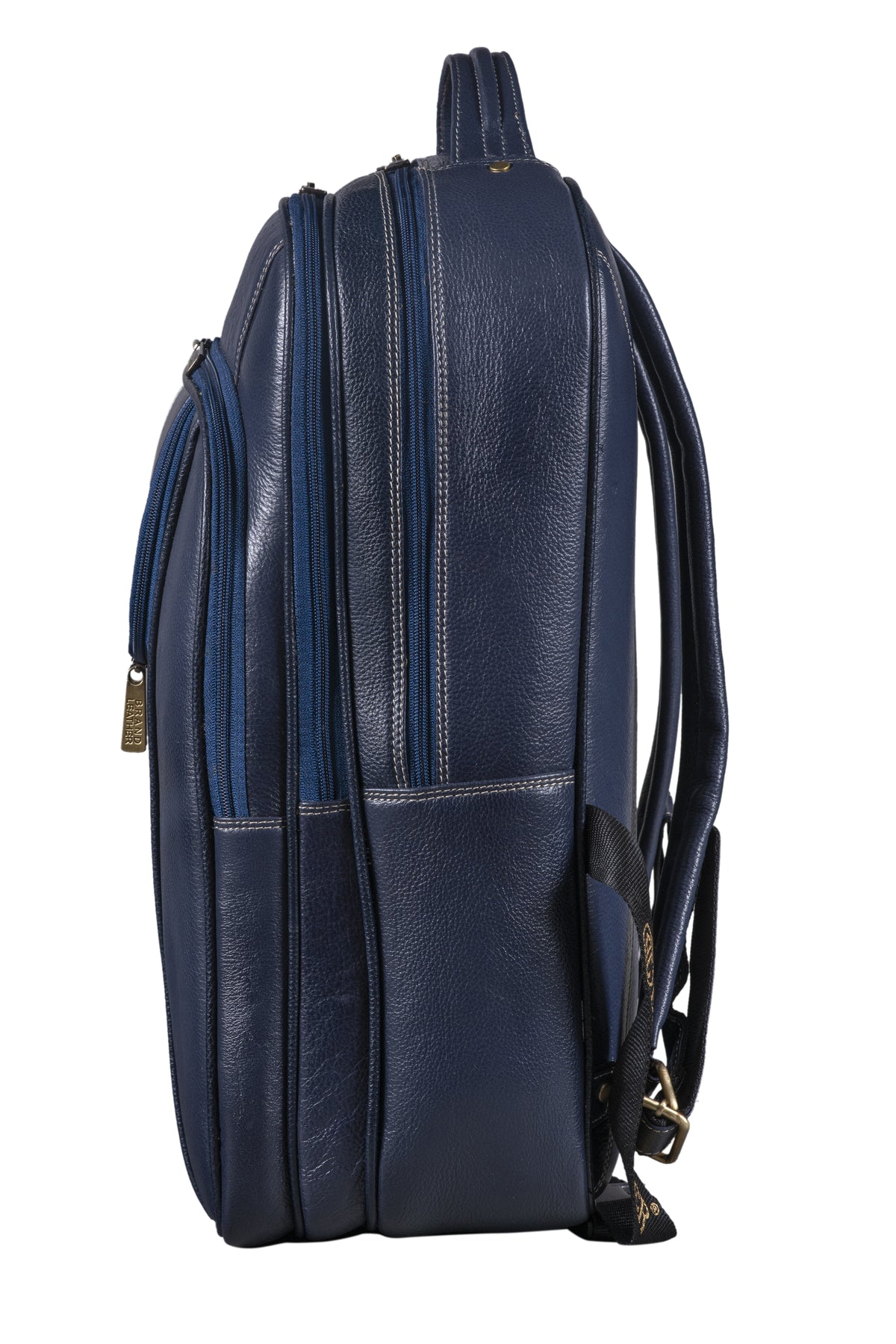 BRAND LEATHER Men's Full Grain Cow Hide Leather 17 Inch Laptop Backpack Large Capacity Weekender Overnight Camping Travel Rucksack