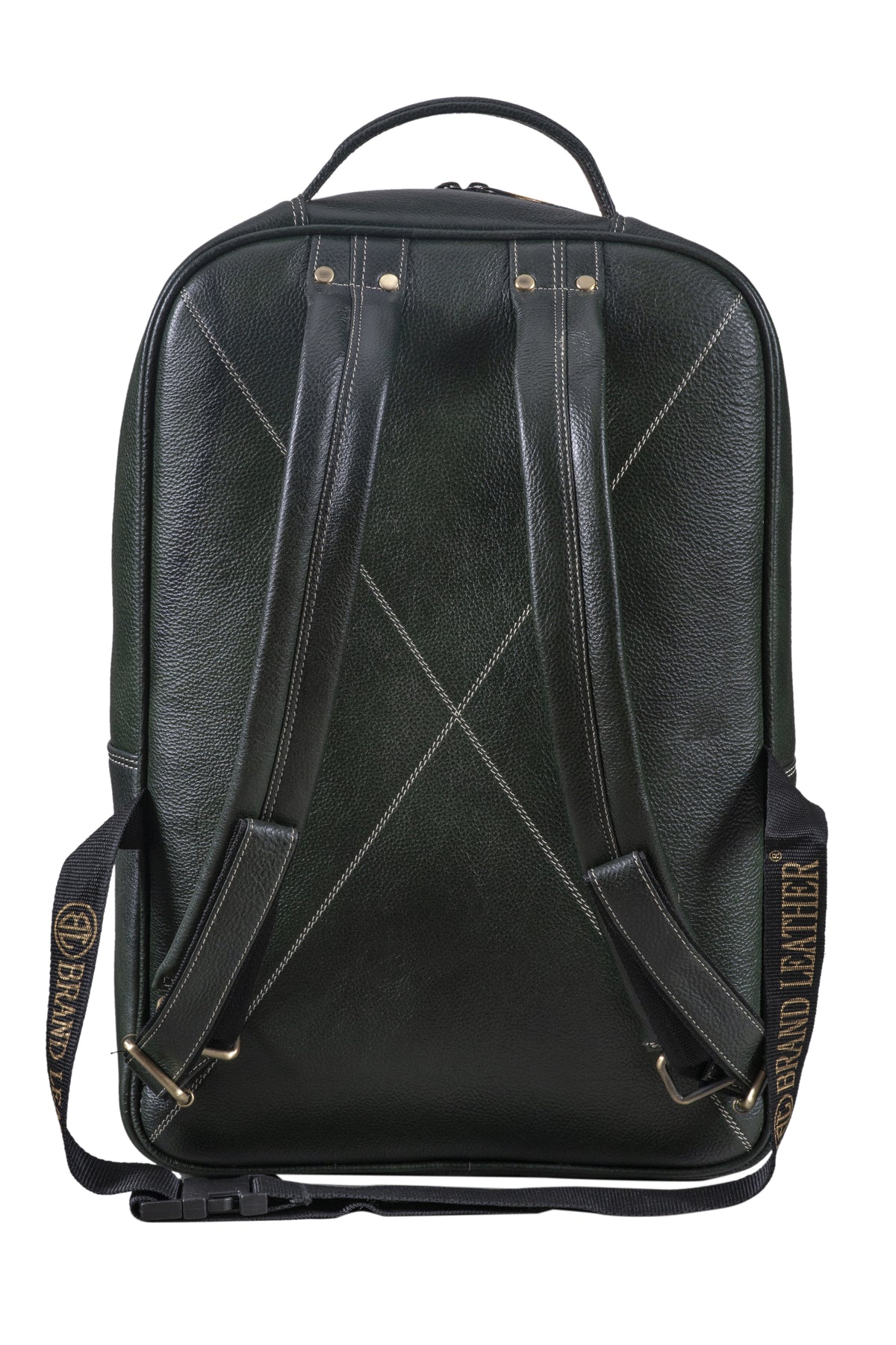 BRAND LEATHER Men's Full Grain Cow Hide Leather 17 Inch Laptop Backpack Large Capacity Weekender Overnight Camping Travel Rucksack