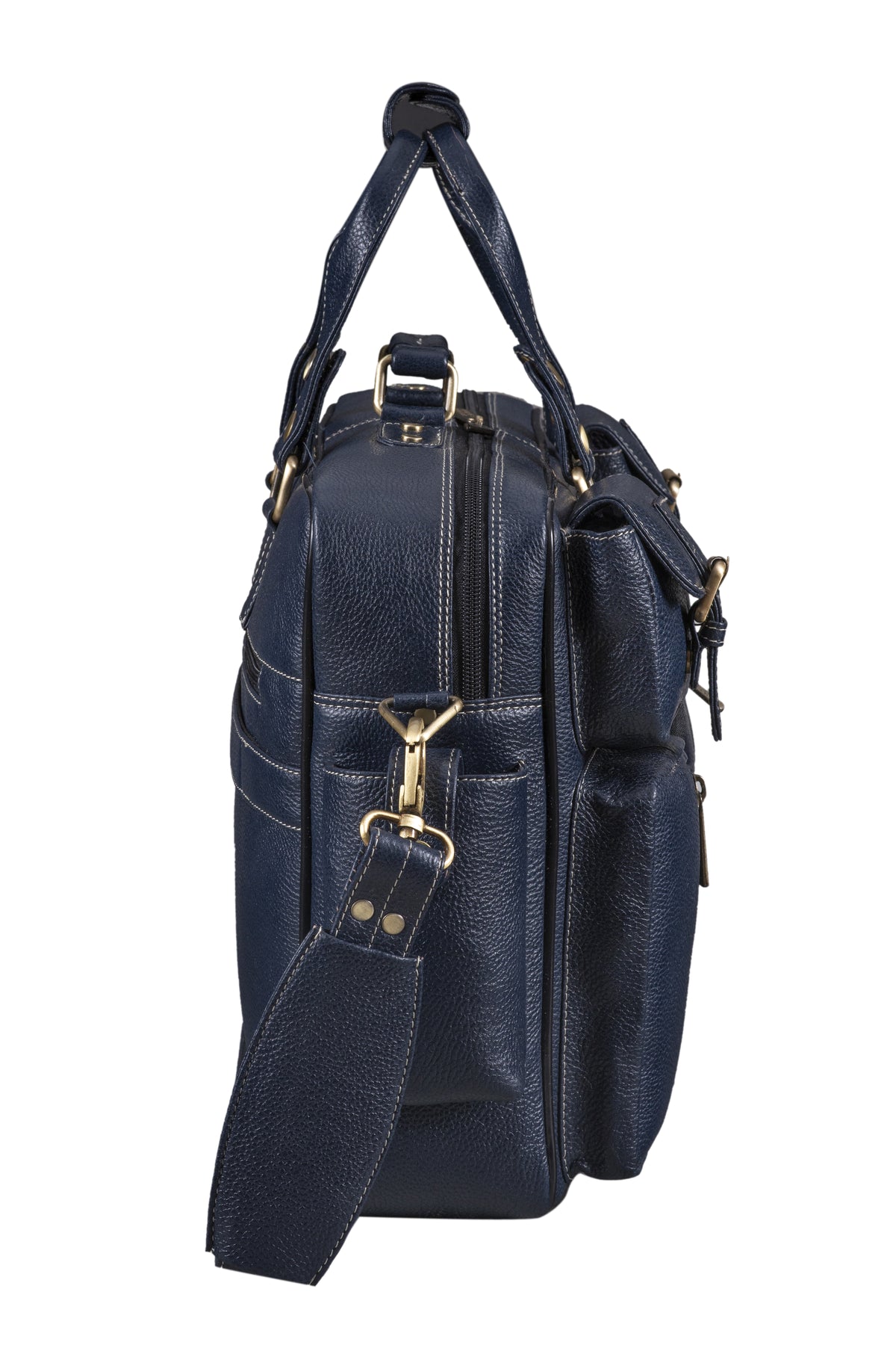 BRAND LEATHER Genuine Leather Laptop Bag for Men - Office Bag, Brown - Fits Up to 14/15.6/16 Inch Laptop/MacBook - Laptop Messenger Bag/Side Shoulder Bag with Adjustable Strap - 1 Year Warranty