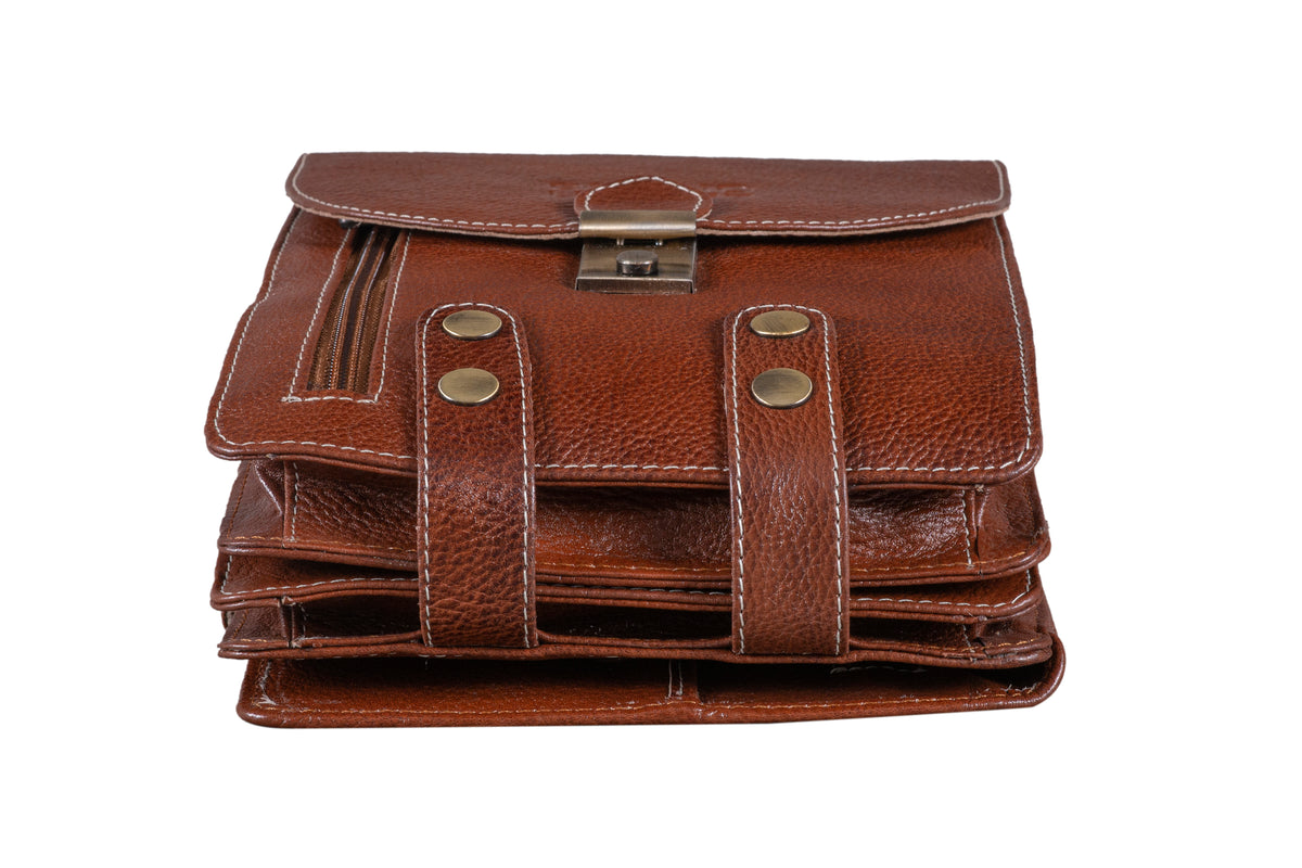 BRAND LEATHER Casual|Business|Travel use Genuine Leather Cross Body Sling Bag with Multi Pockets