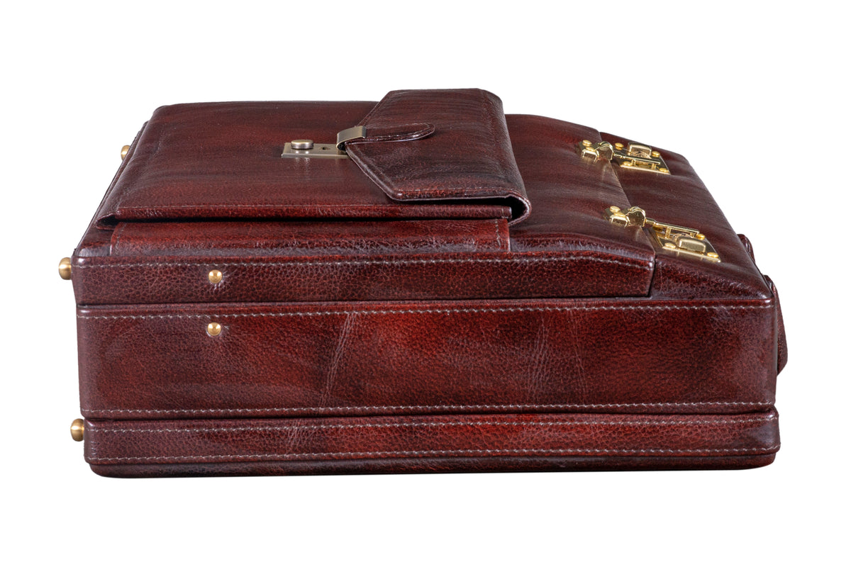 BRAND LEATHER Genuine Leather 20 L, 25 L, 30 L Briefcase For Men Use For Office|Business|Travel