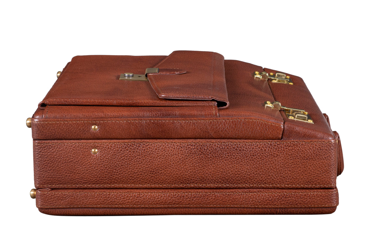 BRAND LEATHER Genuine Leather 20 L, 25 L, 30 L Briefcase For Men Use For Office|Business|Travel