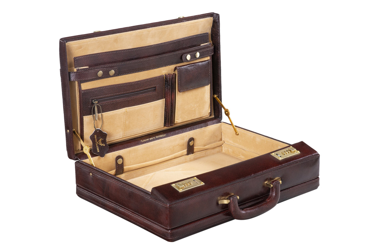 BRAND LEATHER Genuine Leather 20 L, 25 L, 30 L Briefcase For Men Use For Office|Business|Travel