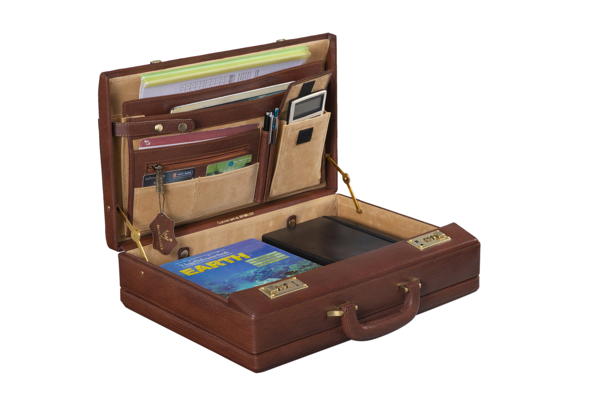 BRAND LEATHER Genuine Leather 20 L, 25 L, 30 L Briefcase For Men Use For Office|Business|Travel