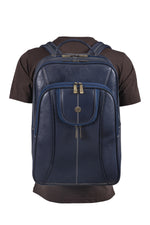 BRAND LEATHER Men's Full Grain Cow Hide Leather 17 Inch Laptop Backpack Large Capacity Weekender Overnight Camping Travel Rucksack